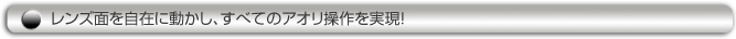 レンズ面を自在に動かし、すべてのアオリ操作を実現！